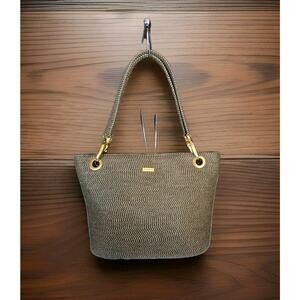 Eric Javits New York Raffia Woven Straw Shoulder Bag Tan Brown Purse Never Used.